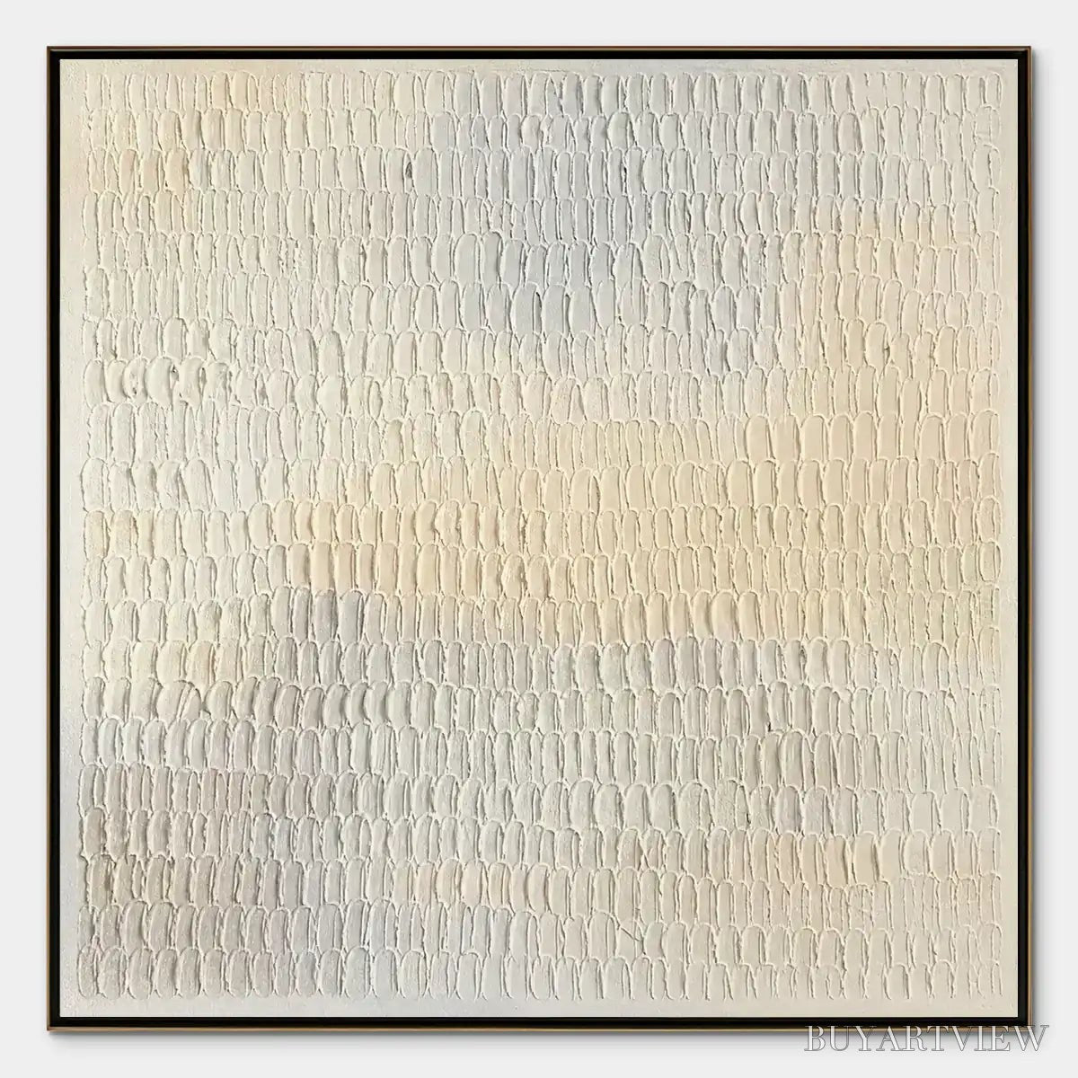 ARTOVITAS Whispered Plaster – White Textured Minimalist Abstract - image 1