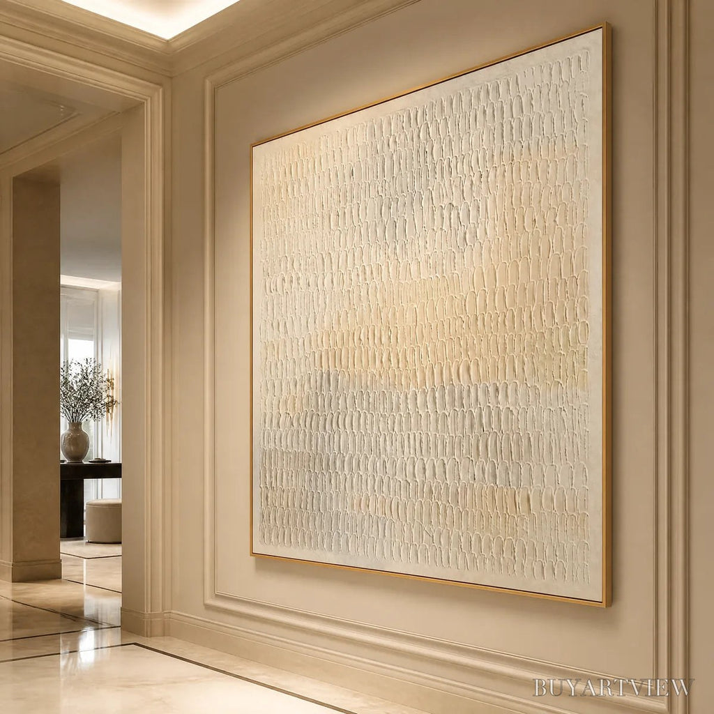 ARTOVITAS Whispered Plaster – White Textured Minimalist Abstract - image 4