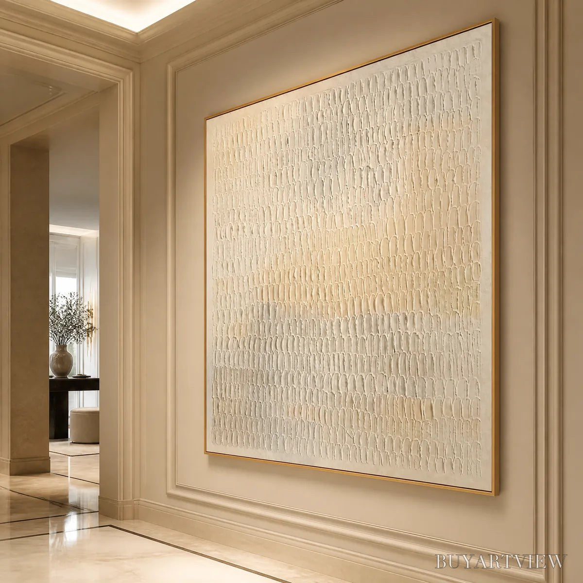 ARTOVITAS Whispered Plaster – White Textured Minimalist Abstract - image 4