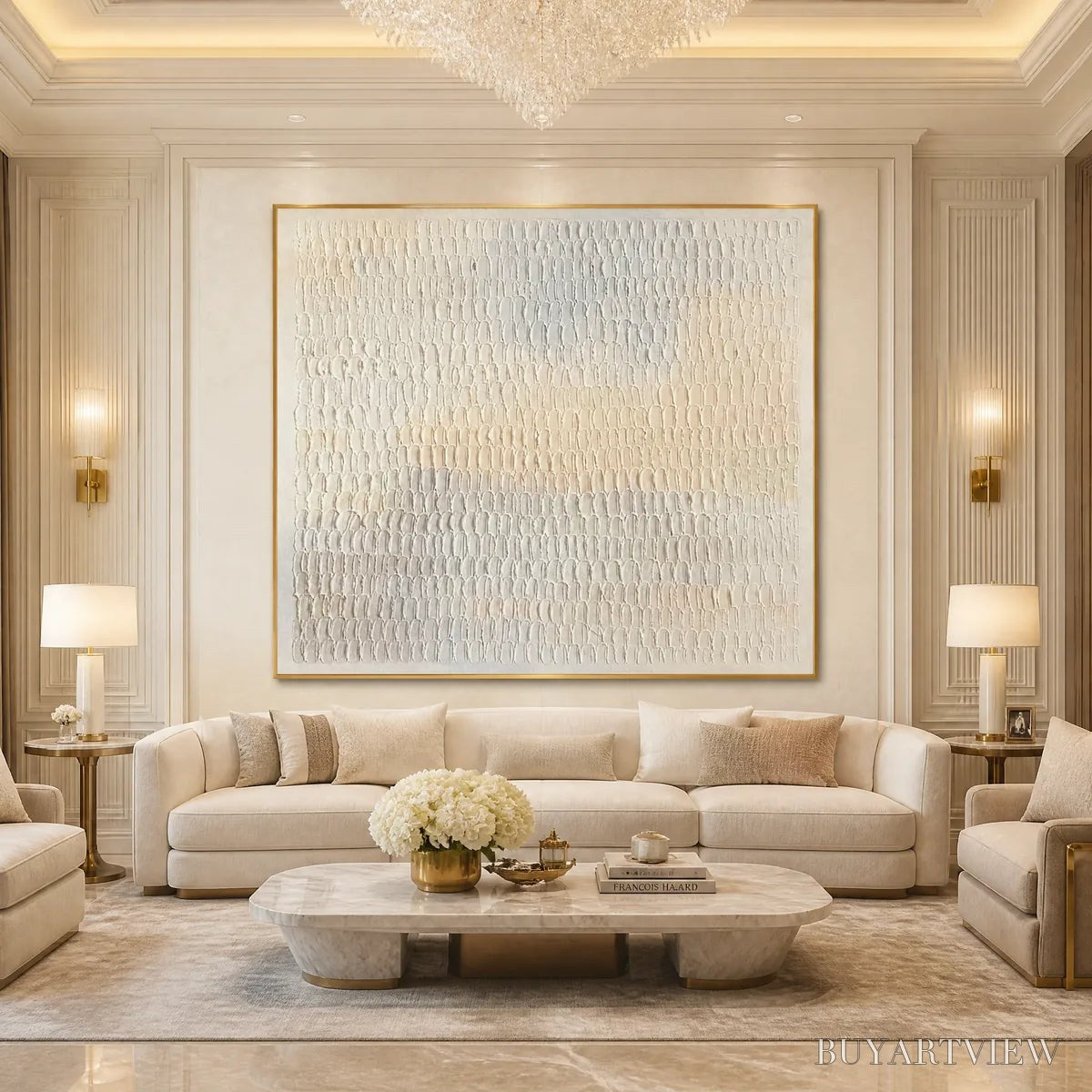ARTOVITAS Whispered Plaster – White Textured Minimalist Abstract - image 5
