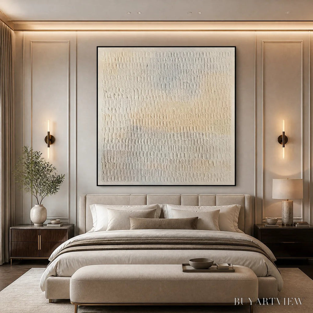 ARTOVITAS Whispered Plaster – White Textured Minimalist Abstract - image 6