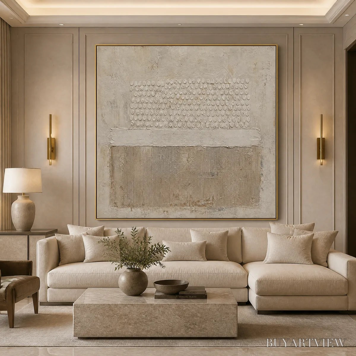 ARTOVITAS White Silence – Minimal White Relief Abstract - image 2