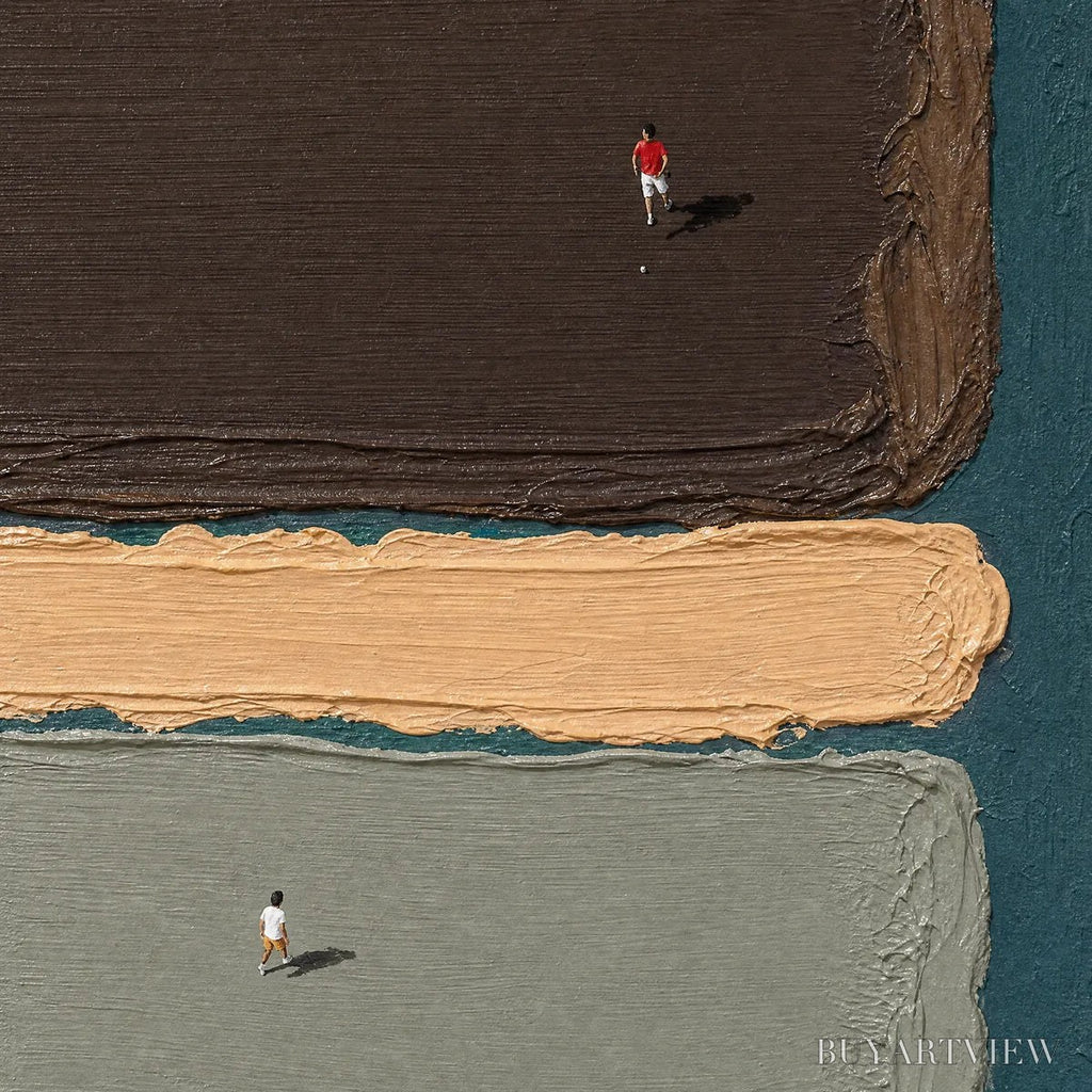 ARTOVITAS Silent Swimmers – Minimal Swimmers Color Block Art - image 3