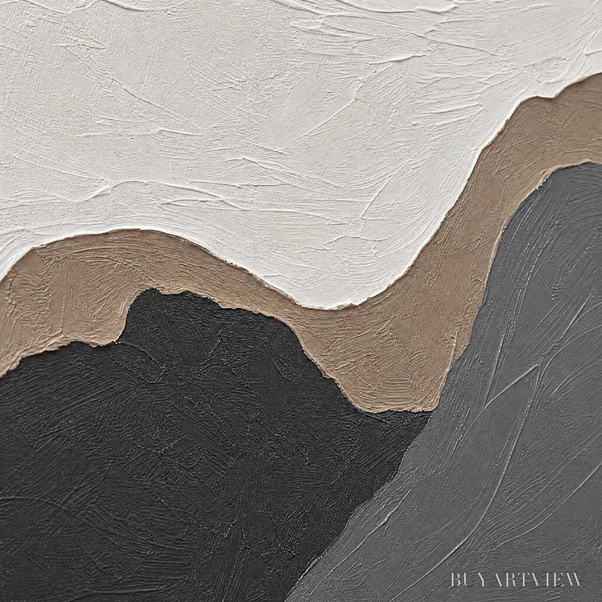 ARTOVITAS Terra Firma – Textured Minimalist Abstract Earth-Tone Triptych - image 3