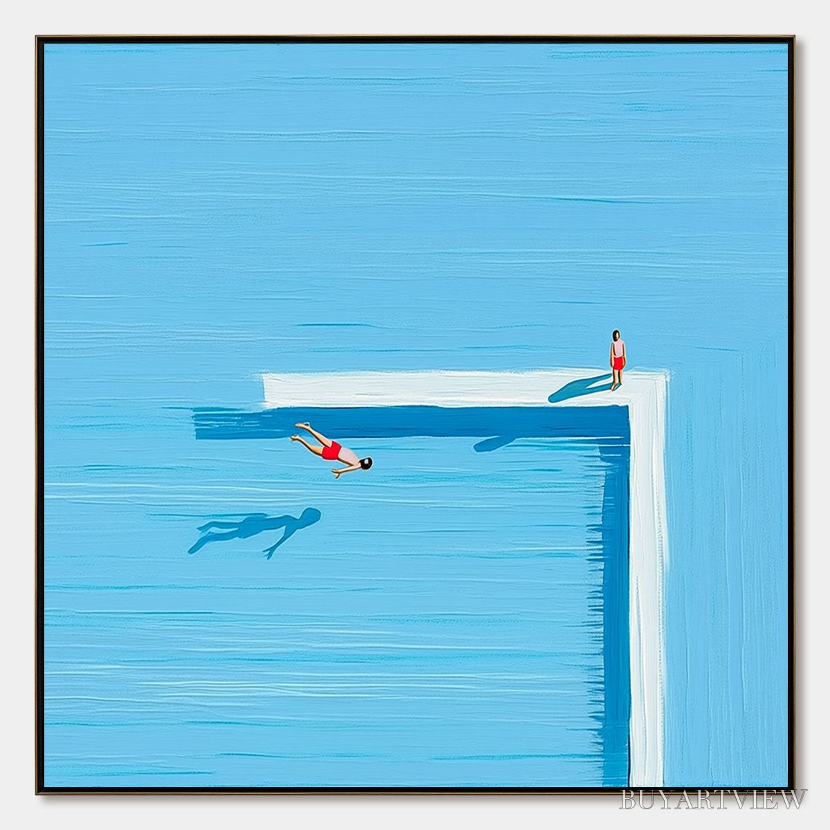 ARTOVITAS the Plunge – Minimalist Modern Art of a Summer Pool Scene - image 1