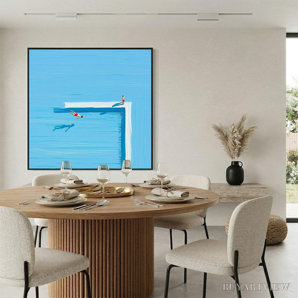 ARTOVITAS the Plunge – Minimalist Modern Art of a Summer Pool Scene - image 4