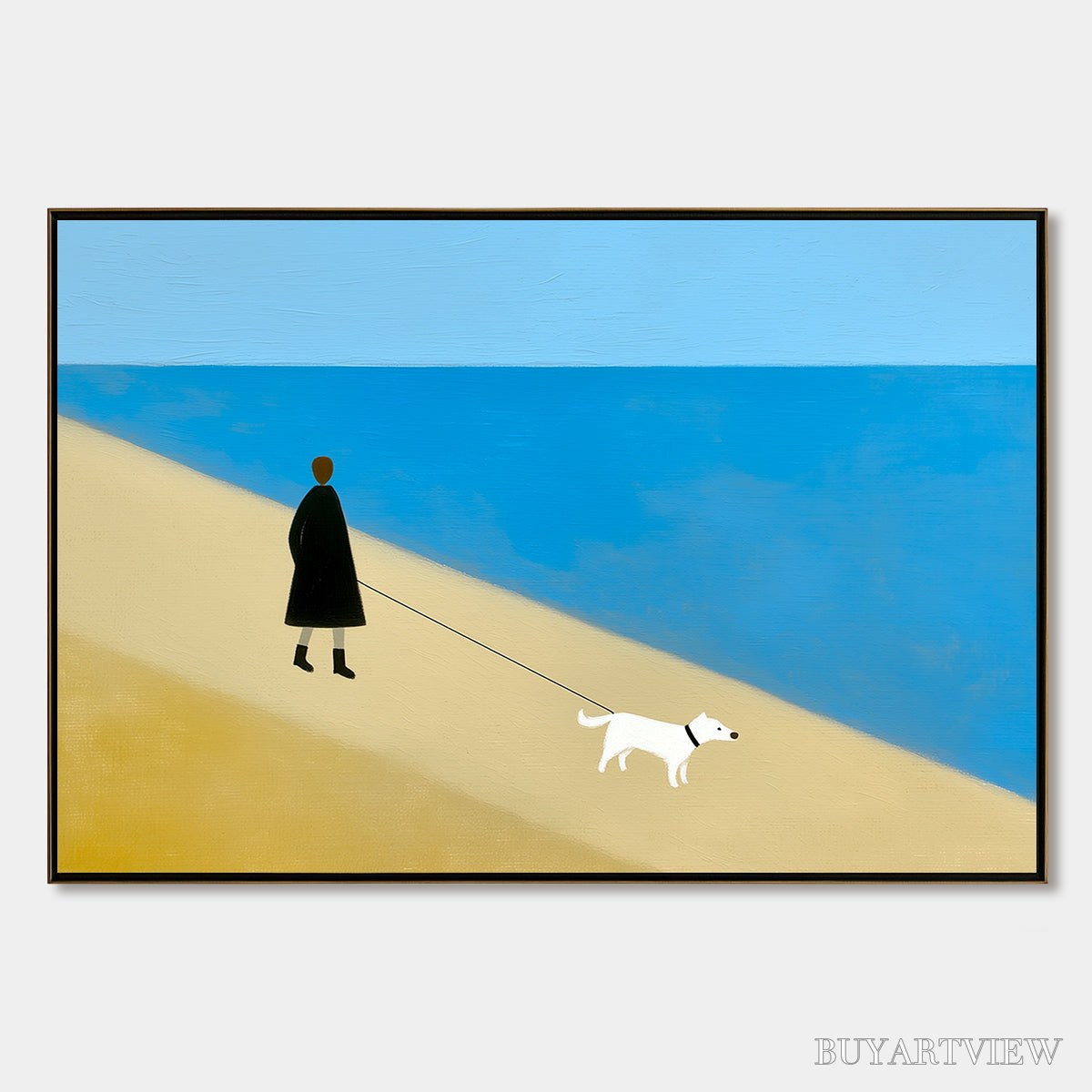 ARTOVITAS Solitude – Minimalist Seaside Companion Painting - image 1