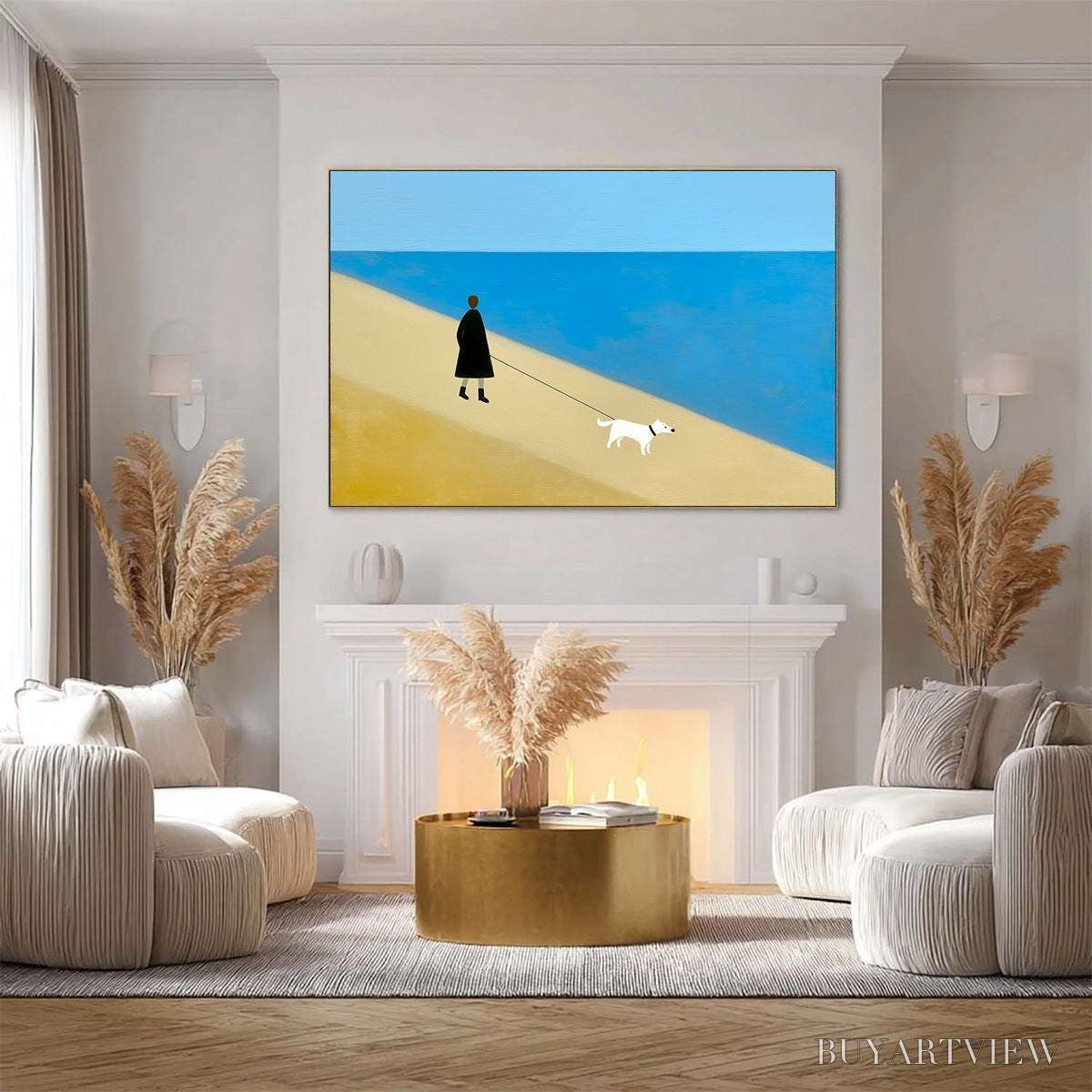 ARTOVITAS Solitude – Minimalist Seaside Companion Painting - image 2