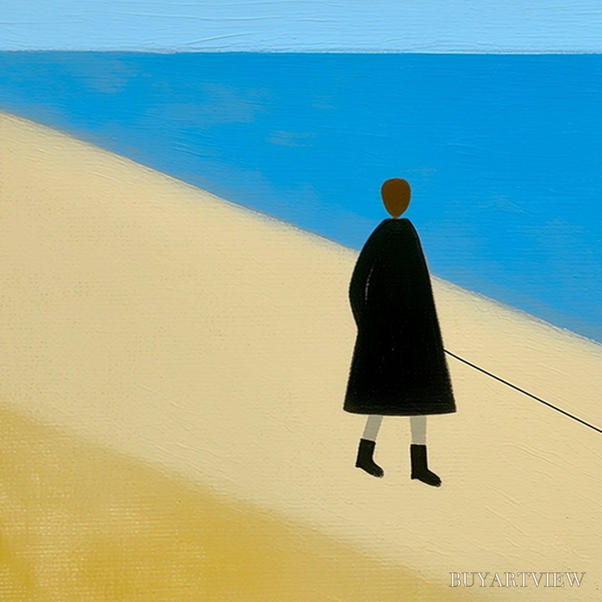 ARTOVITAS Solitude – Minimalist Seaside Companion Painting - image 3
