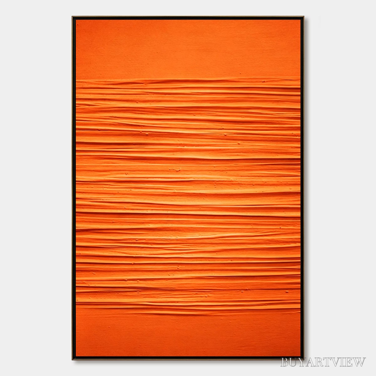 ARTOVITAS Saffron Rhythm – Vibrant Textured Minimalist Orange Painting - image 1
