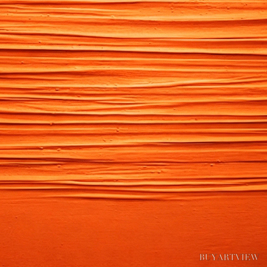 ARTOVITAS Saffron Rhythm – Vibrant Textured Minimalist Orange Painting - image 5
