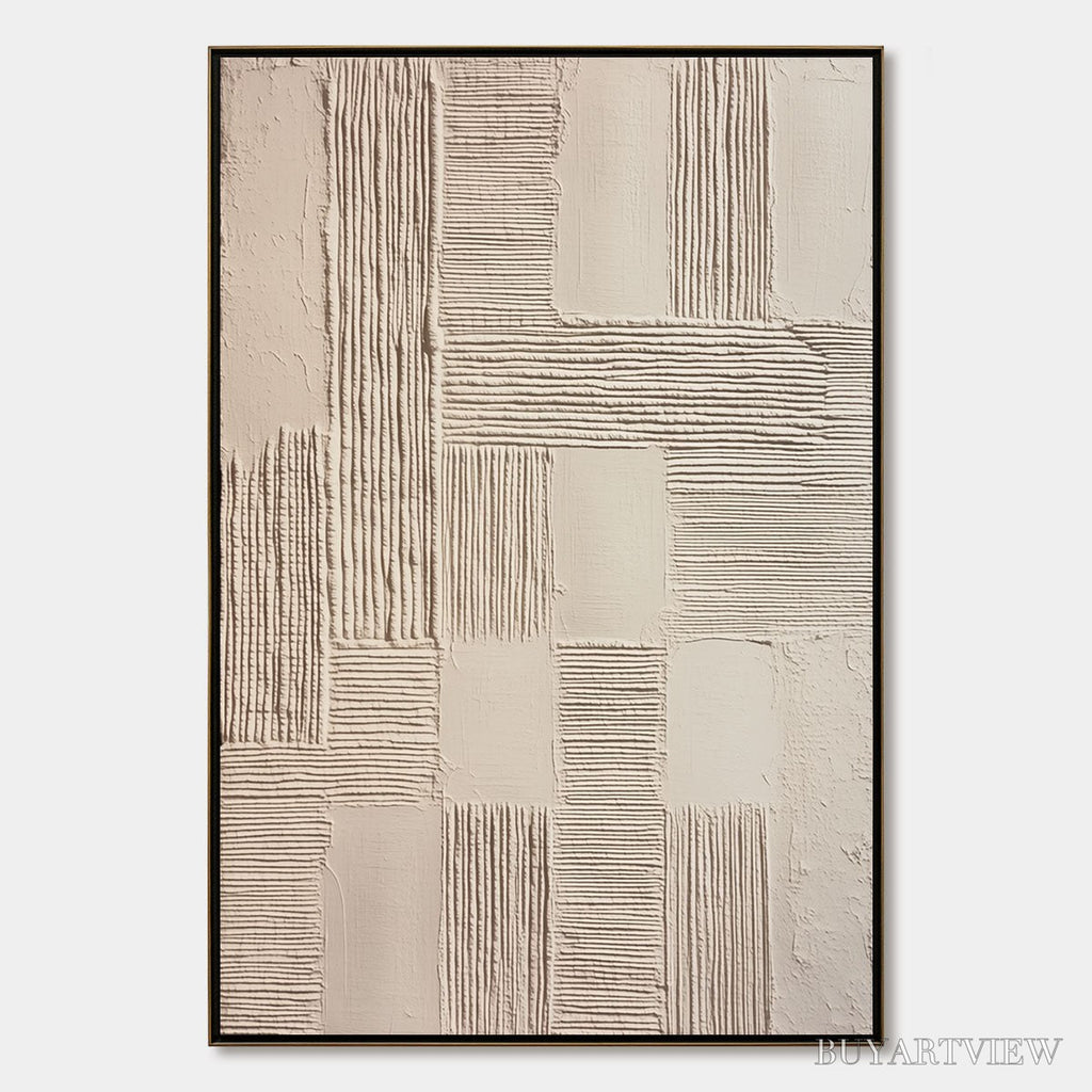 ARTOVITAS Foundations – Textured Minimalist Abstract Painting in Beige - image 1