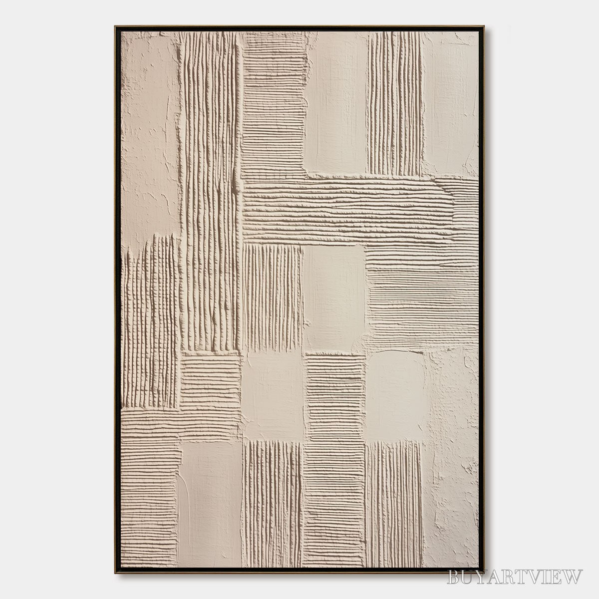 ARTOVITAS Foundations – Textured Minimalist Abstract Painting in Beige - image 1