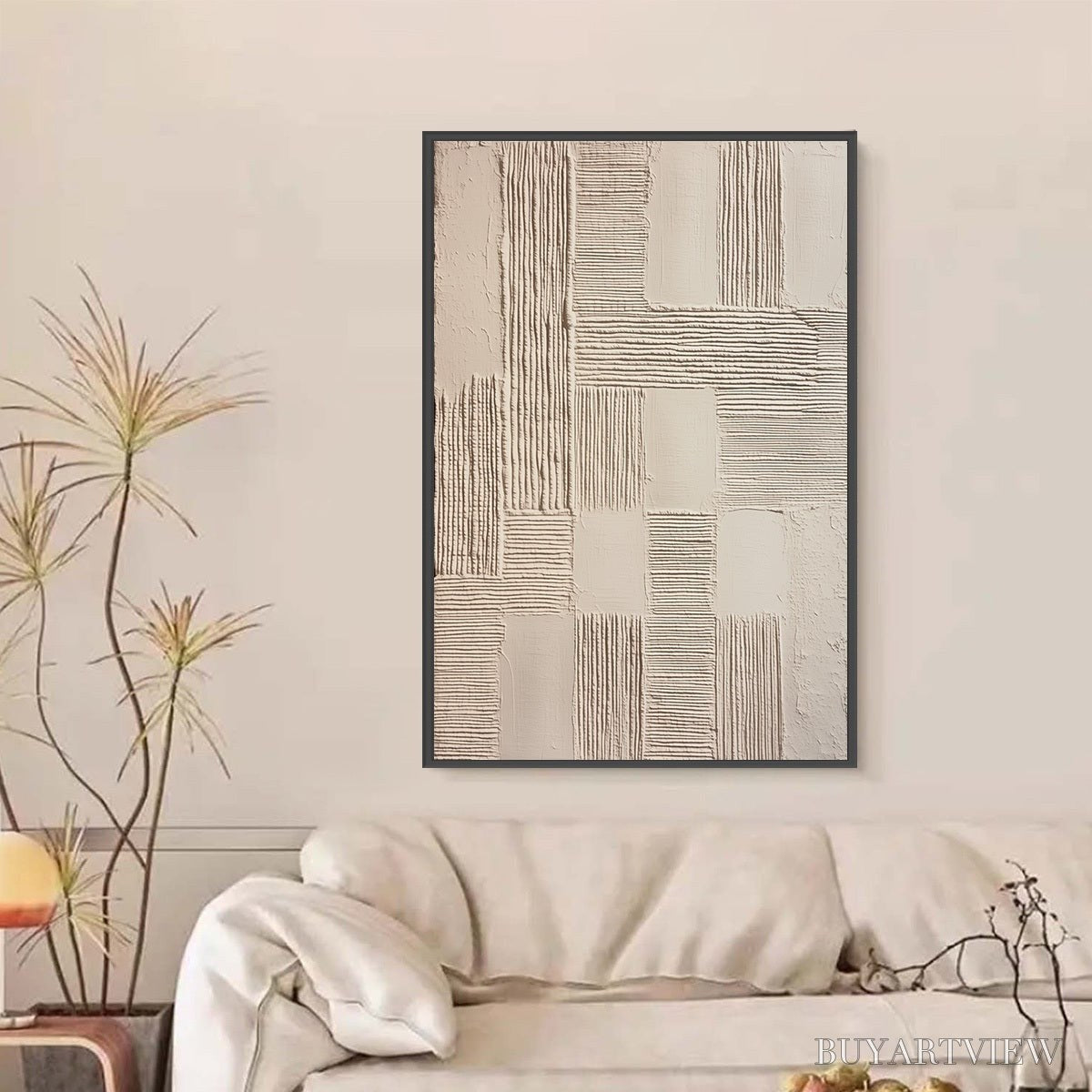 ARTOVITAS Foundations – Textured Minimalist Abstract Painting in Beige - image 6