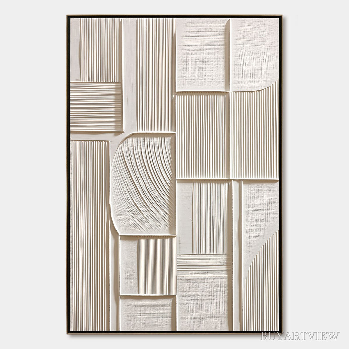 ARTOVITAS Structured Calm – Textured White Minimalist Abstract - image 1