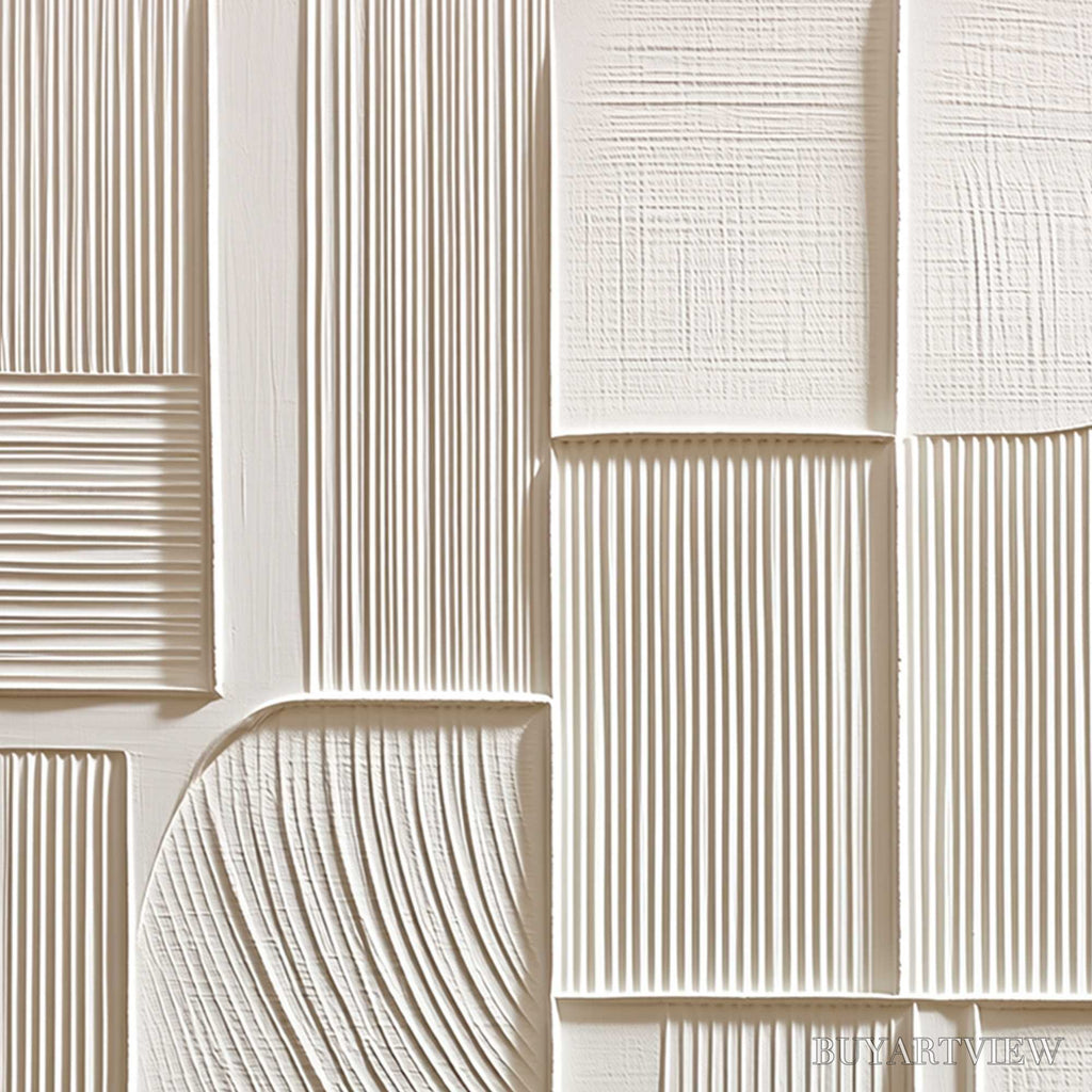 ARTOVITAS Structured Calm – Textured White Minimalist Abstract - image 3