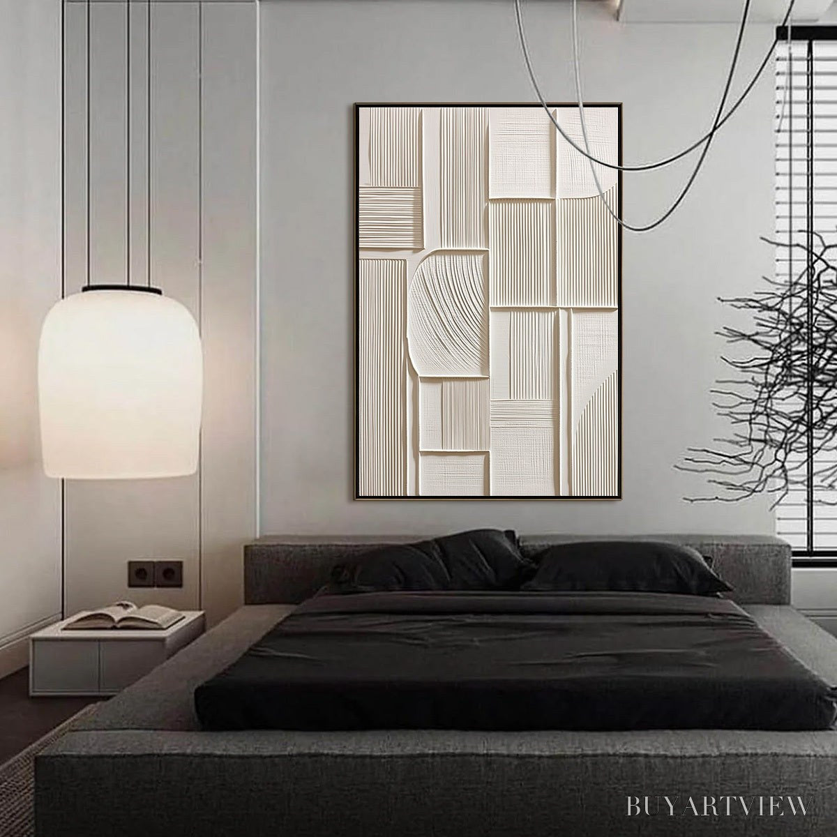 ARTOVITAS Structured Calm – Textured White Minimalist Abstract - image 4