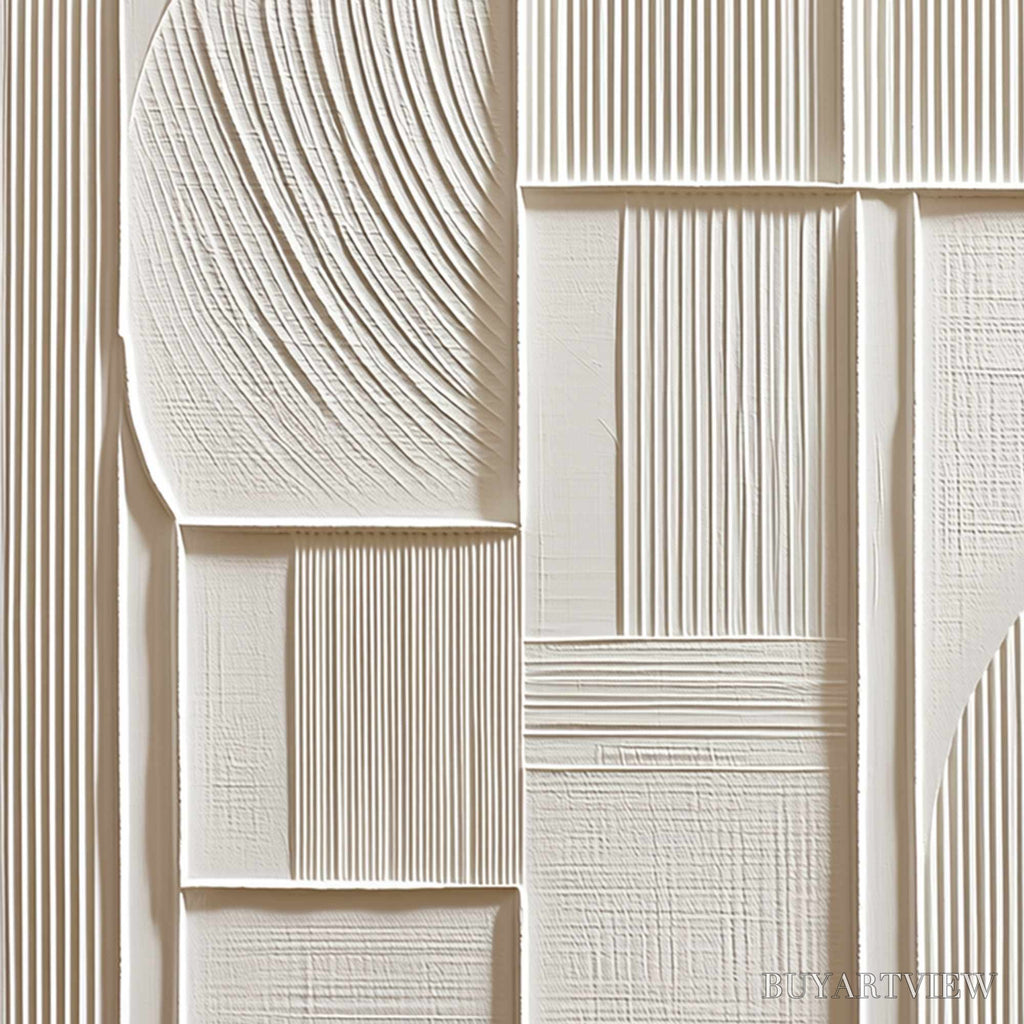 ARTOVITAS Structured Calm – Textured White Minimalist Abstract - image 5