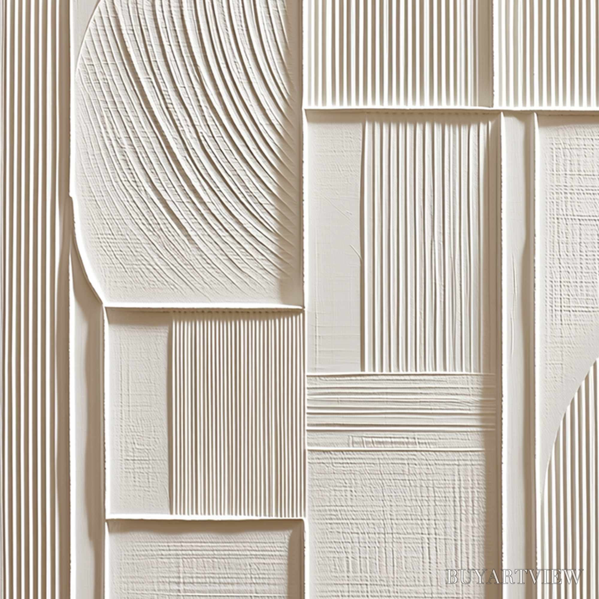 ARTOVITAS Structured Calm – Textured White Minimalist Abstract - image 5