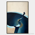 ARTOVITAS Voyage – Modern Minimalist Abstract Painting in Blue and Beige - image 1