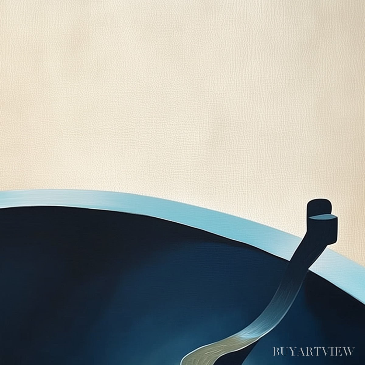 ARTOVITAS Voyage – Modern Minimalist Abstract Painting in Blue and Beige - image 3