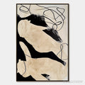 ARTOVITAS Intertwined – Large Vertical Minimalist Black and Beige Abstract Painting - image 1