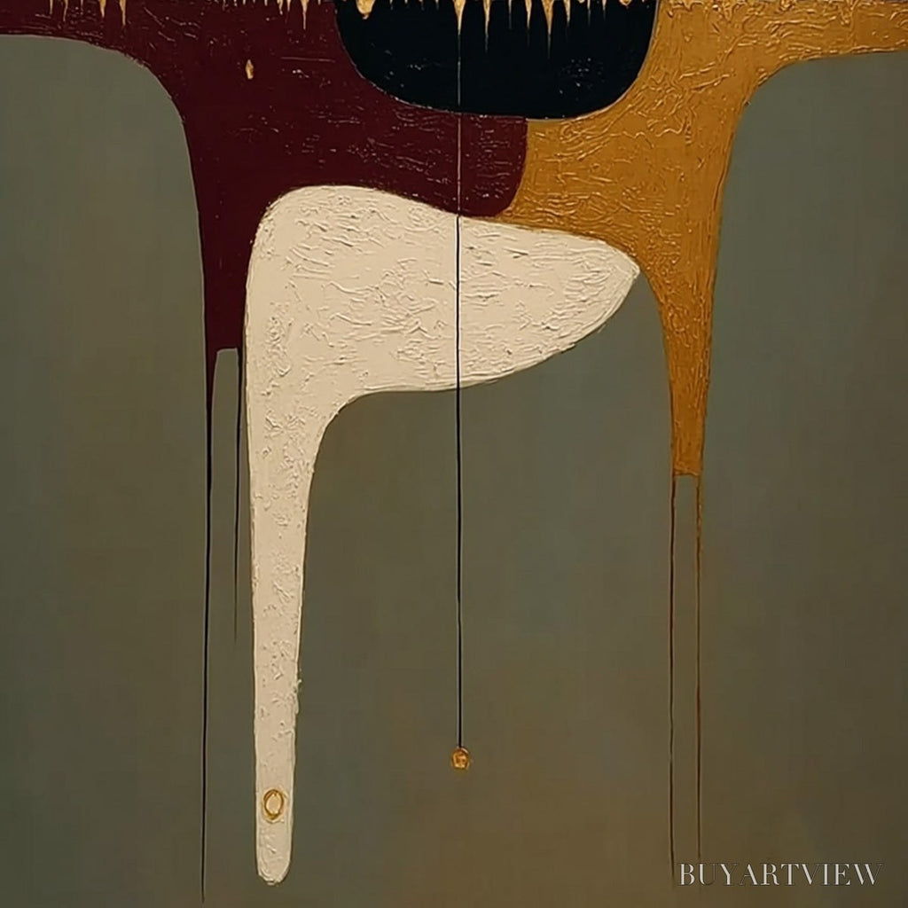ARTOVITAS the Conduit – Textured Minimalist Abstract Painting with Gold Accents - image 5