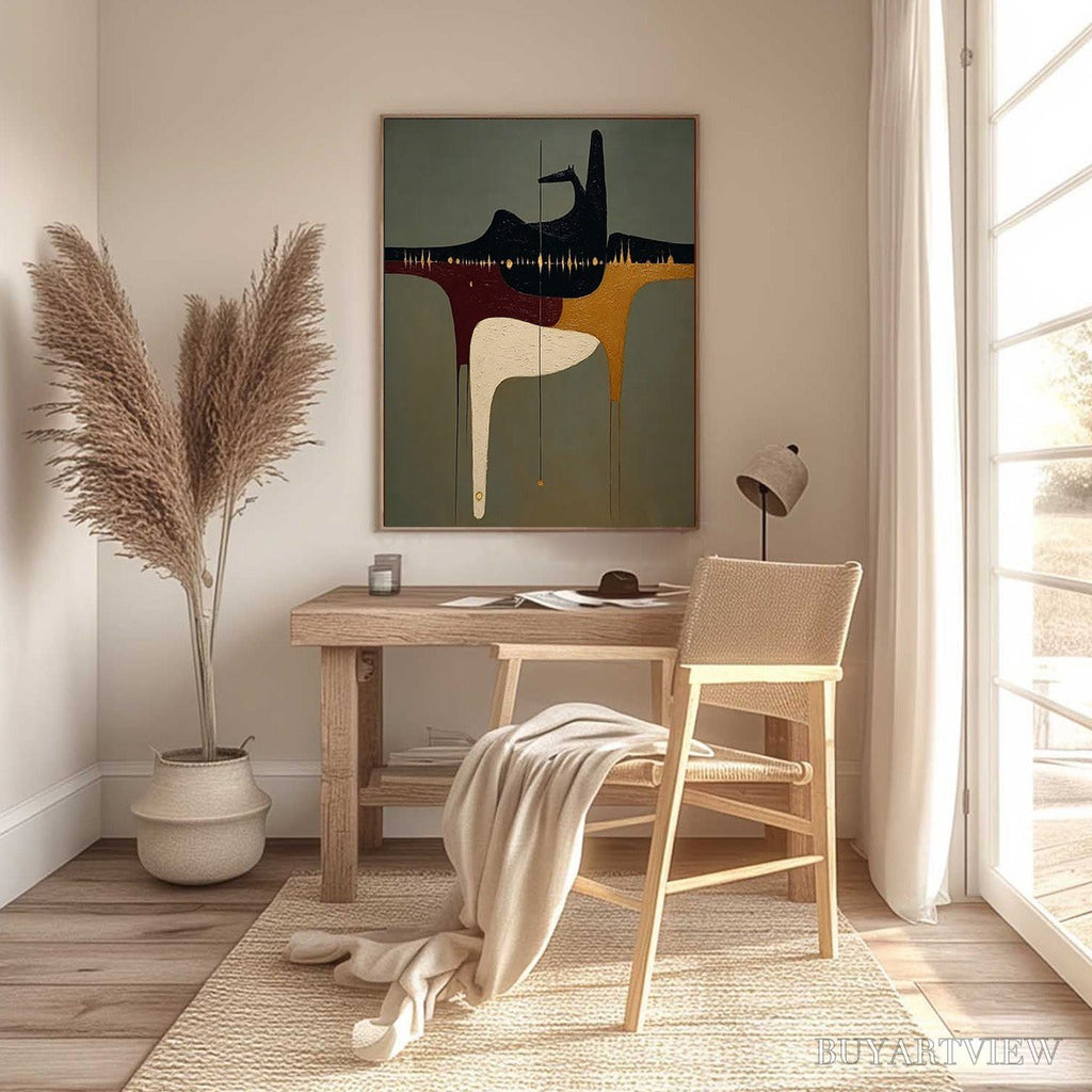 ARTOVITAS the Conduit – Textured Minimalist Abstract Painting with Gold Accents - image 6