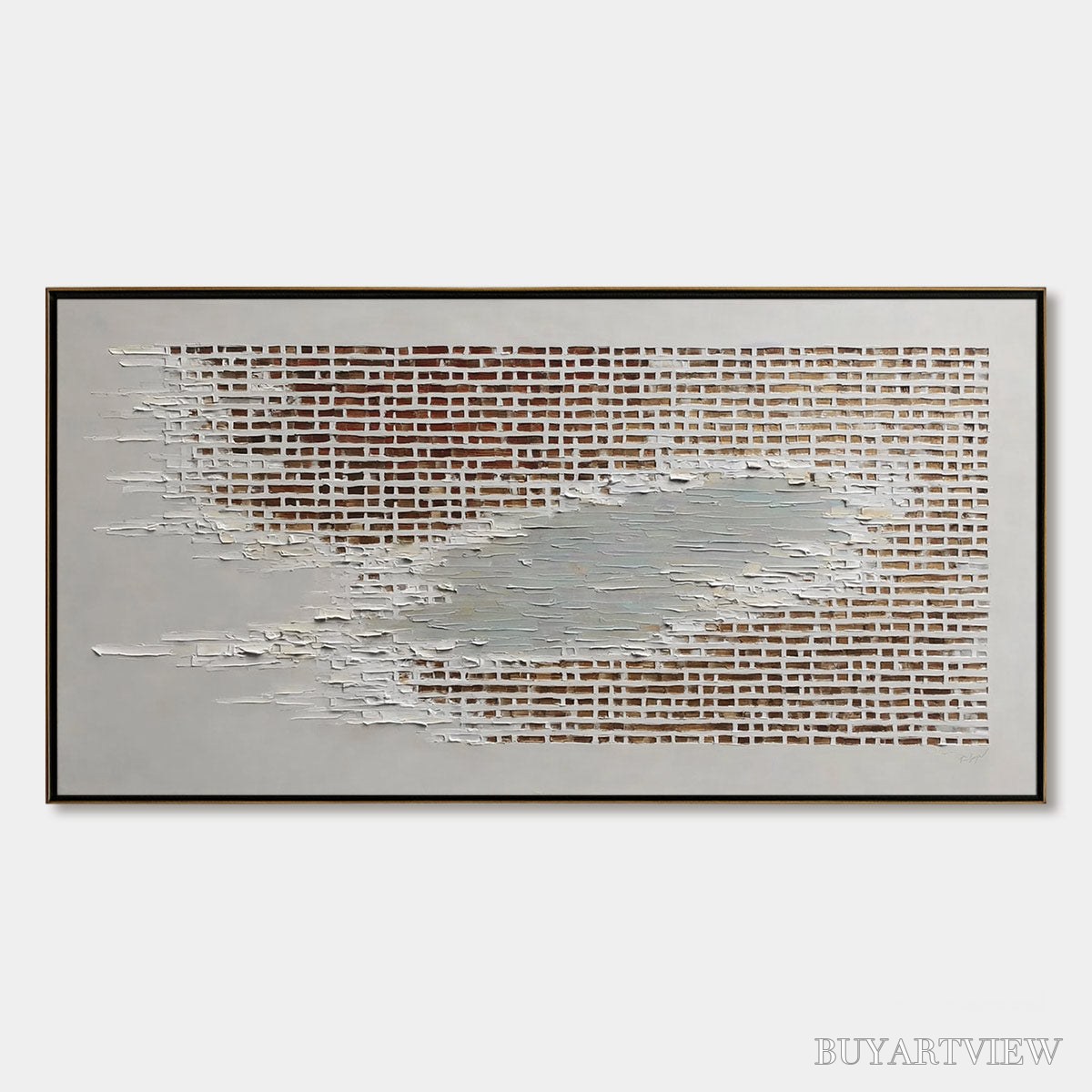 ARTOVITAS Fragments of Time – Textured Minimalist Architectural Abstract Painting - image 1