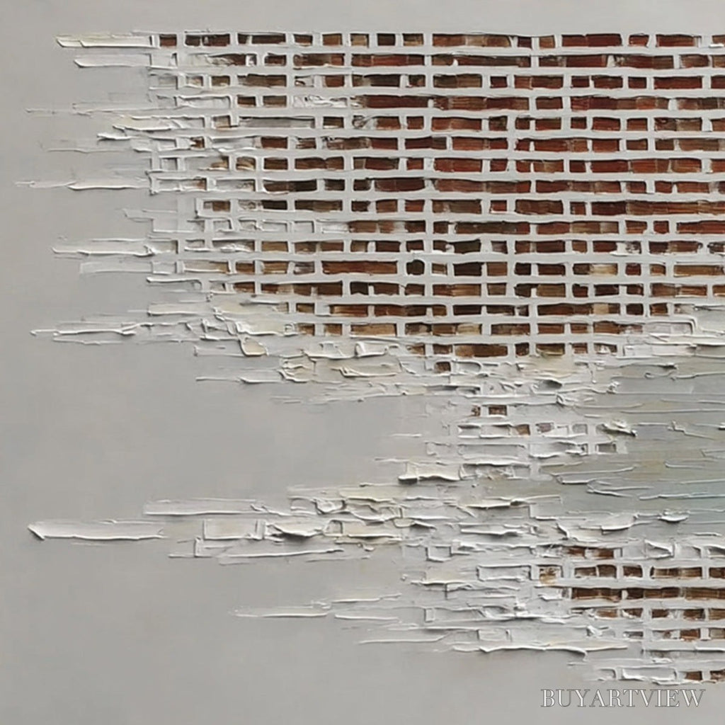 ARTOVITAS Fragments of Time – Textured Minimalist Architectural Abstract Painting - image 3