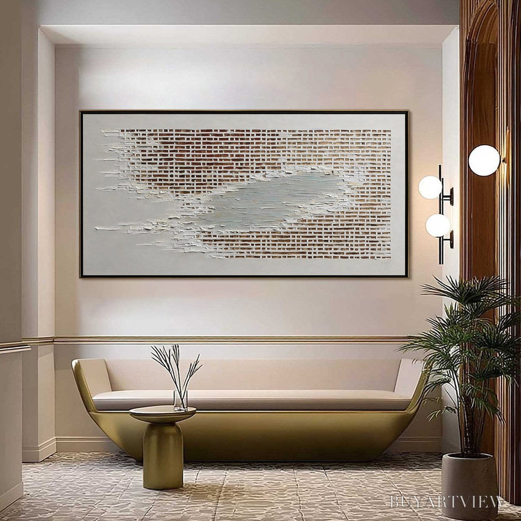 ARTOVITAS Fragments of Time – Textured Minimalist Architectural Abstract Painting - image 4