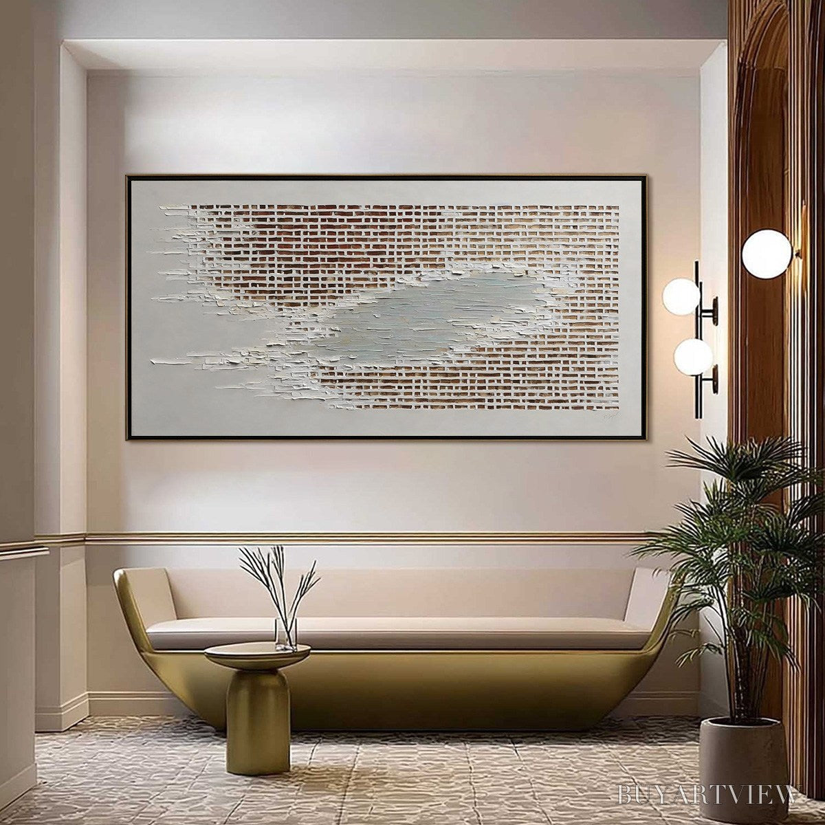 ARTOVITAS Fragments of Time – Textured Minimalist Architectural Abstract Painting - image 4