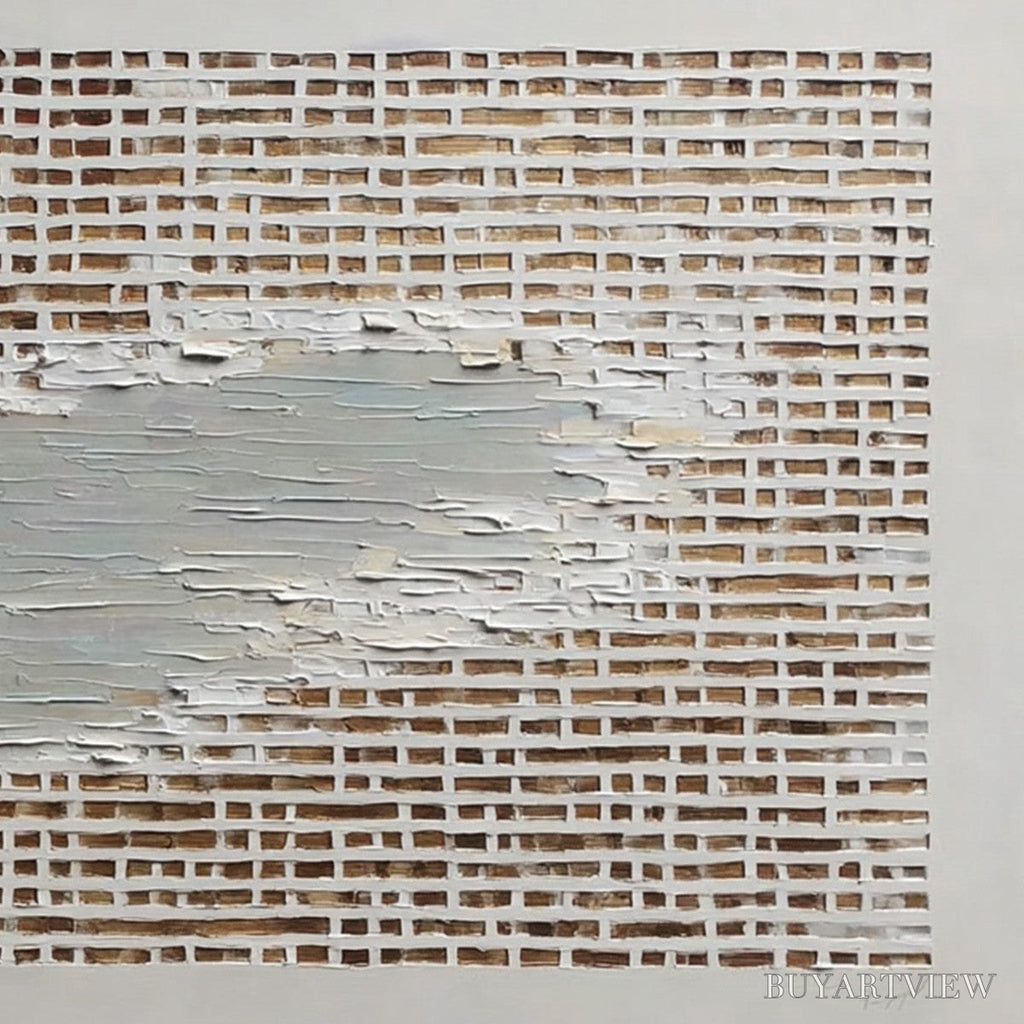 ARTOVITAS Fragments of Time – Textured Minimalist Architectural Abstract Painting - image 5