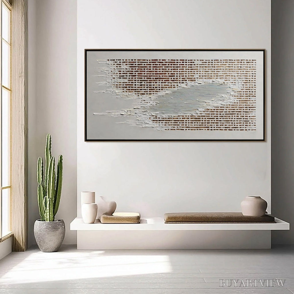 ARTOVITAS Fragments of Time – Textured Minimalist Architectural Abstract Painting - image 6