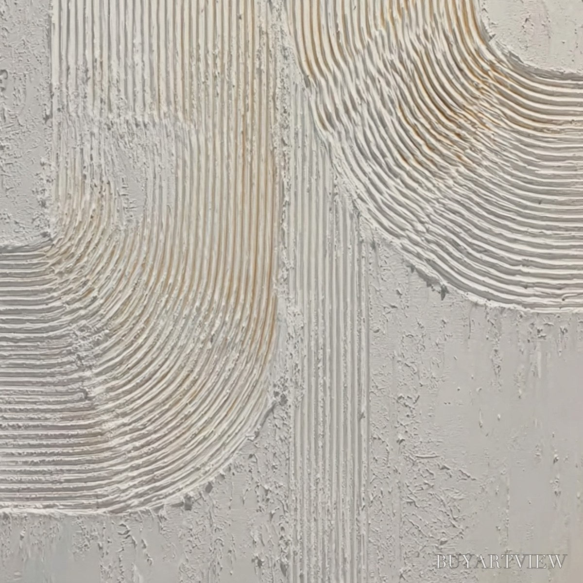 ARTOVITAS Continuum – Textured Minimalist Abstract Painting in White and Beige - image 5
