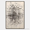 ARTOVITAS Matrix – Large Black and White Textured Abstract Grid Painting - image 1
