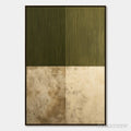 ARTOVITAS Earthen Rhythm – Textured Minimalist Abstract Painting in Green and Beige - image 1
