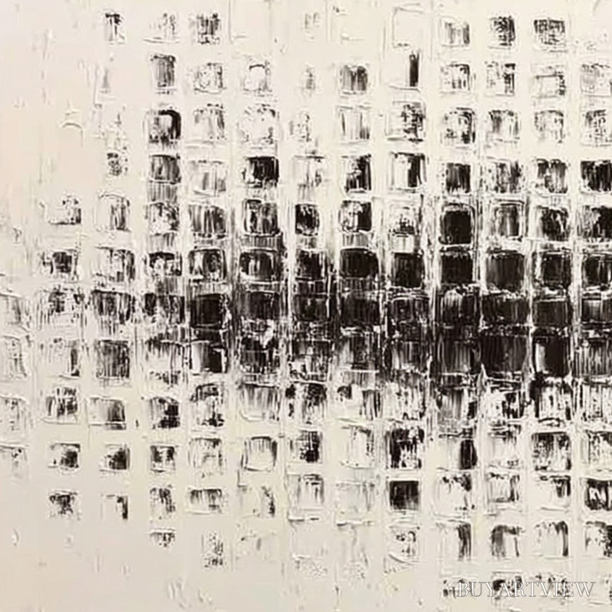 ARTOVITAS Static Rhythm – Textured Black and White Minimalist Abstract Painting - image 5