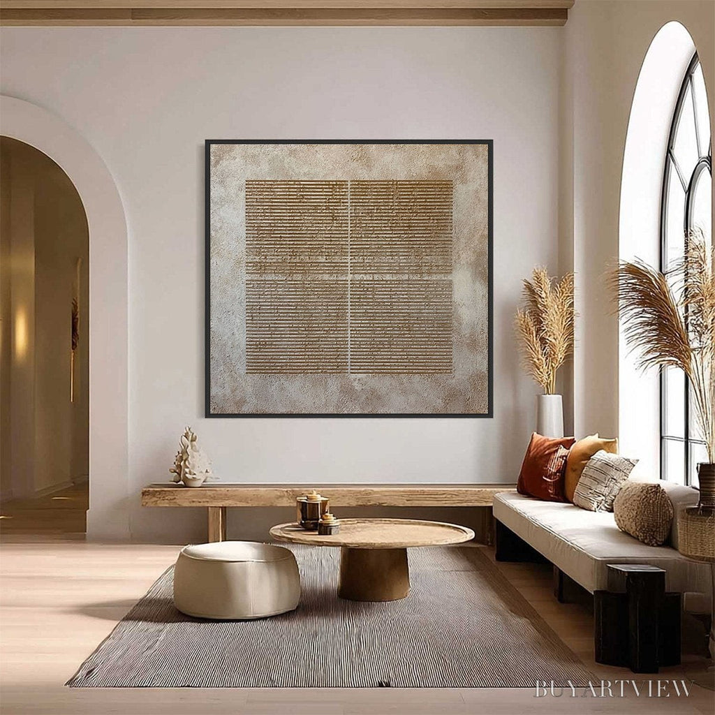 ARTOVITAS Codex – Large Square Textured Minimalist Abstract Painting - image 2