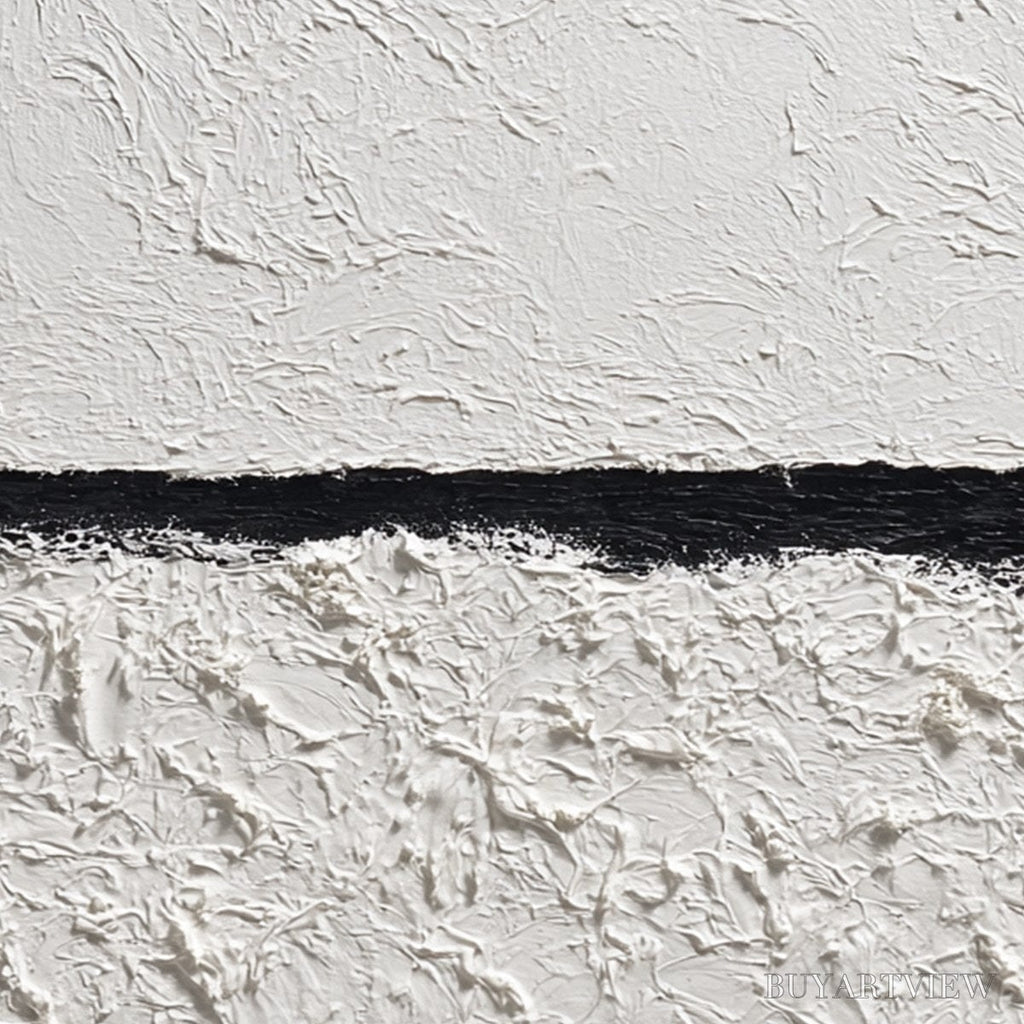ARTOVITAS Equilibrium – Textured Black and White Minimalist Painting - image 3