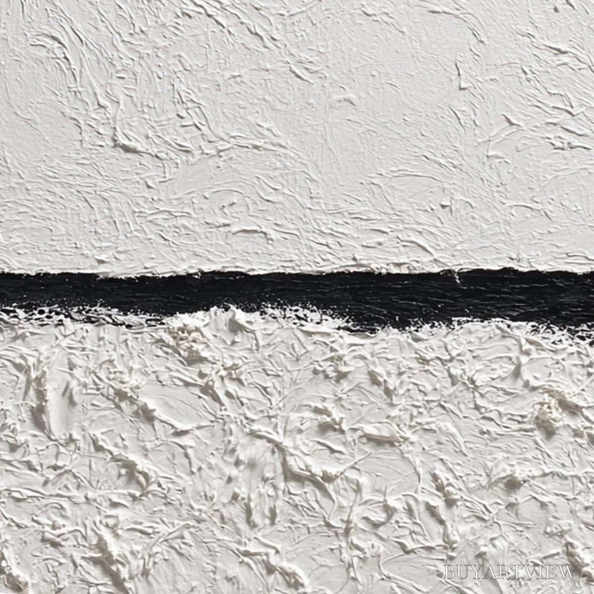 ARTOVITAS Equilibrium – Textured Black and White Minimalist Painting - image 3