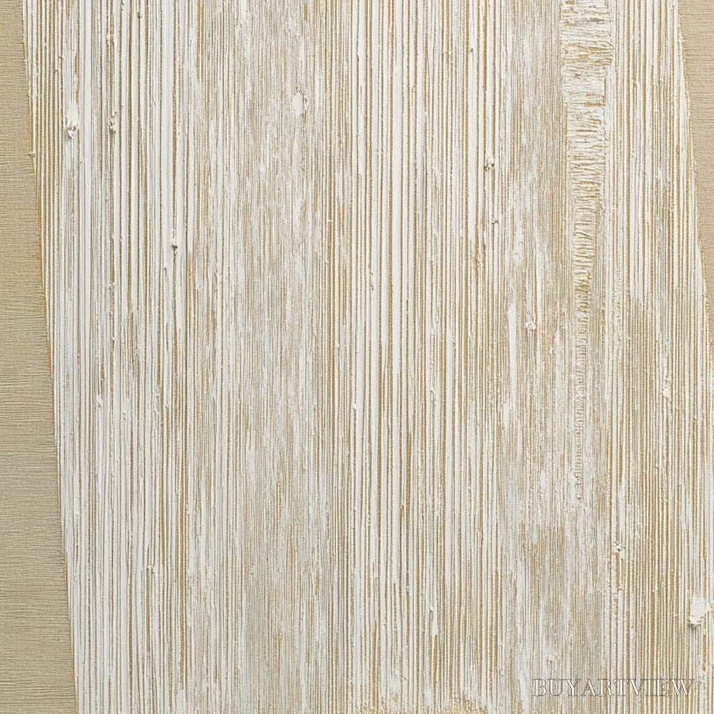 ARTOVITAS Linear Calm – Textured Minimalist Abstract Painting in Beige - image 3