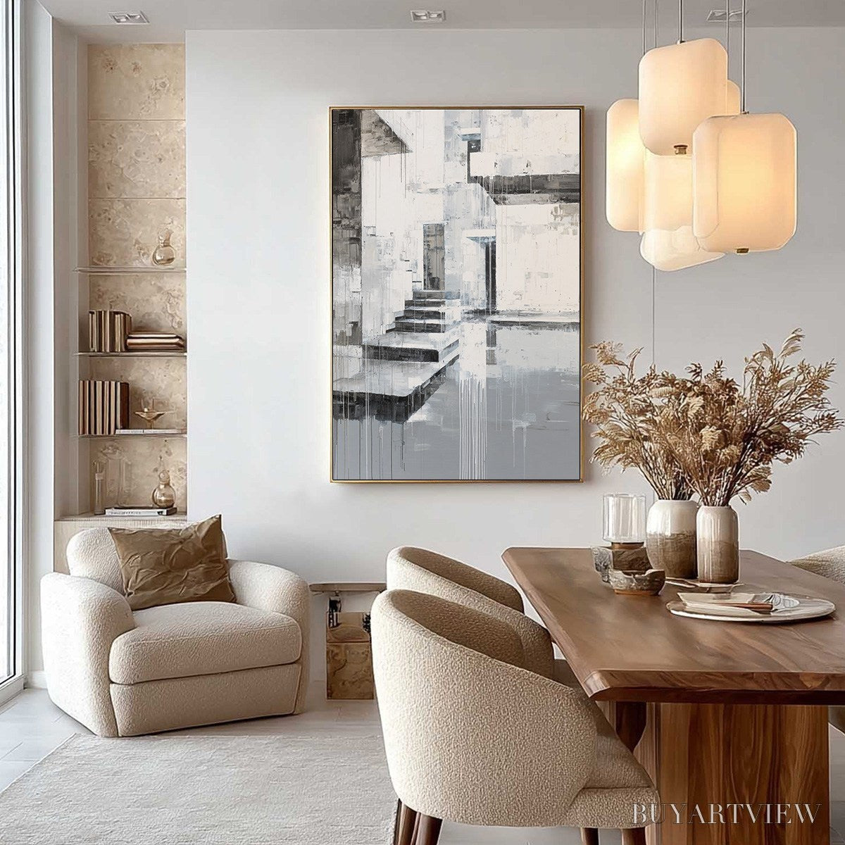 ARTOVITAS Echoes in Concrete – Monochrome Abstract Architectural Painting - image 4