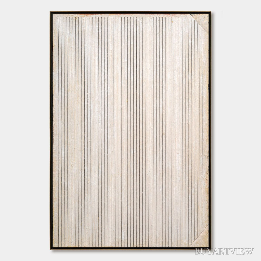 ARTOVITAS Linear Calm – Textured Minimalist Abstract Line Art Painting - image 1