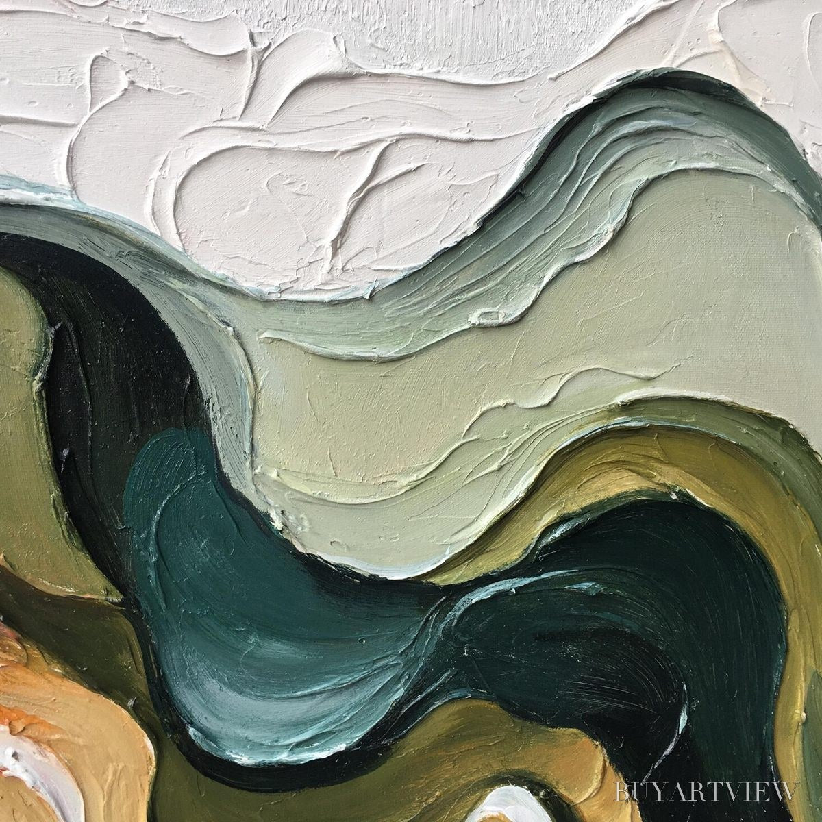 ARTOVITAS Terra Flow – Textured Abstract Earth Tone Panoramic Painting - image 5