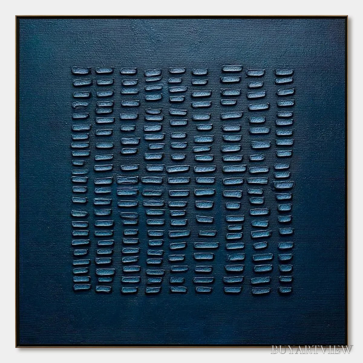 ARTOVITAS Midnight Code – Textured Minimalist Geometric Abstract Oil Painting - image 1