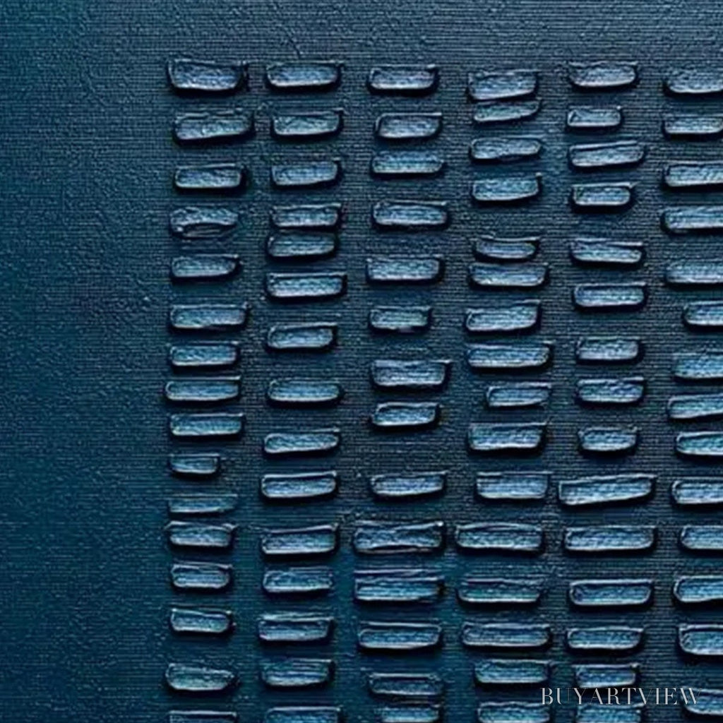 ARTOVITAS Midnight Code – Textured Minimalist Geometric Abstract Oil Painting - image 6