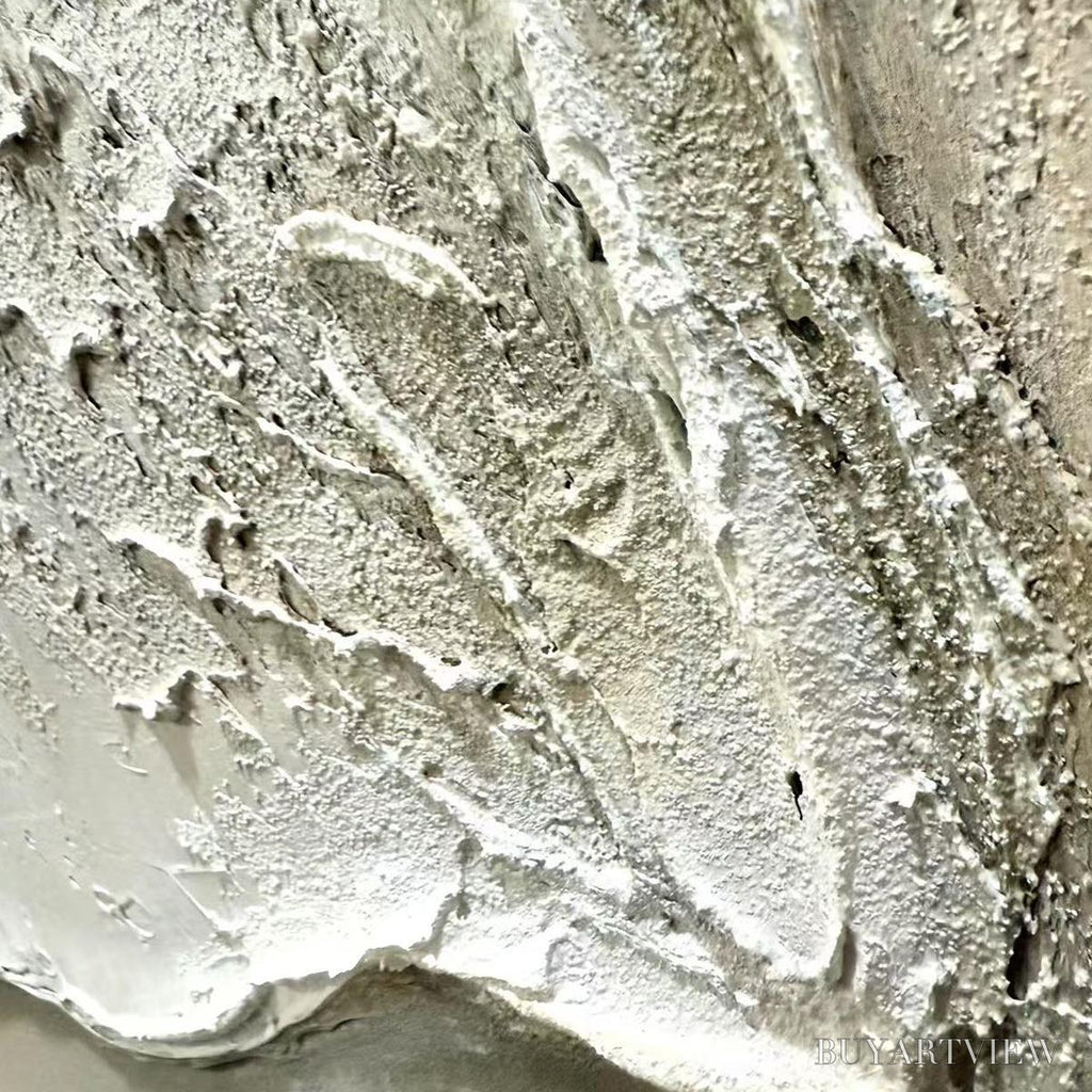 ARTOVITAS Ready to Ship | Serene Pathways – Minimalist Beige Impasto Oil - image 2