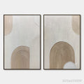 ARTOVITAS Ready to Ship | Beige Arches Diptych – Vertical Textured Abstract Set - image 1