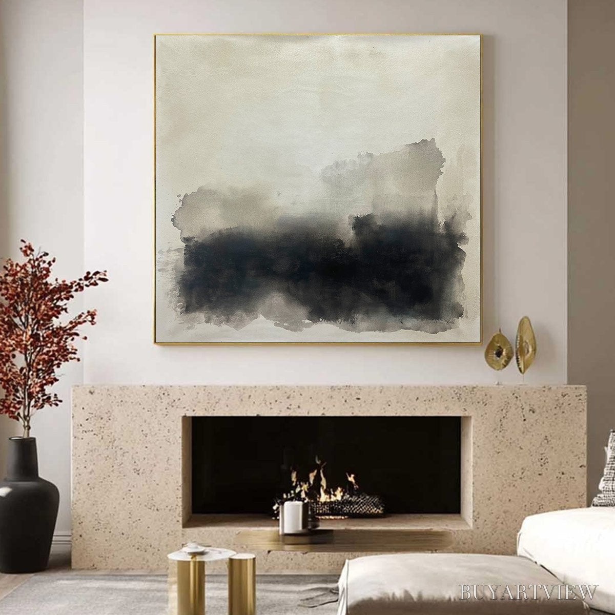 ARTOVITAS Ready to Ship | Dusk Shadows – Abstract Minimalist Neutral Tone - image 2